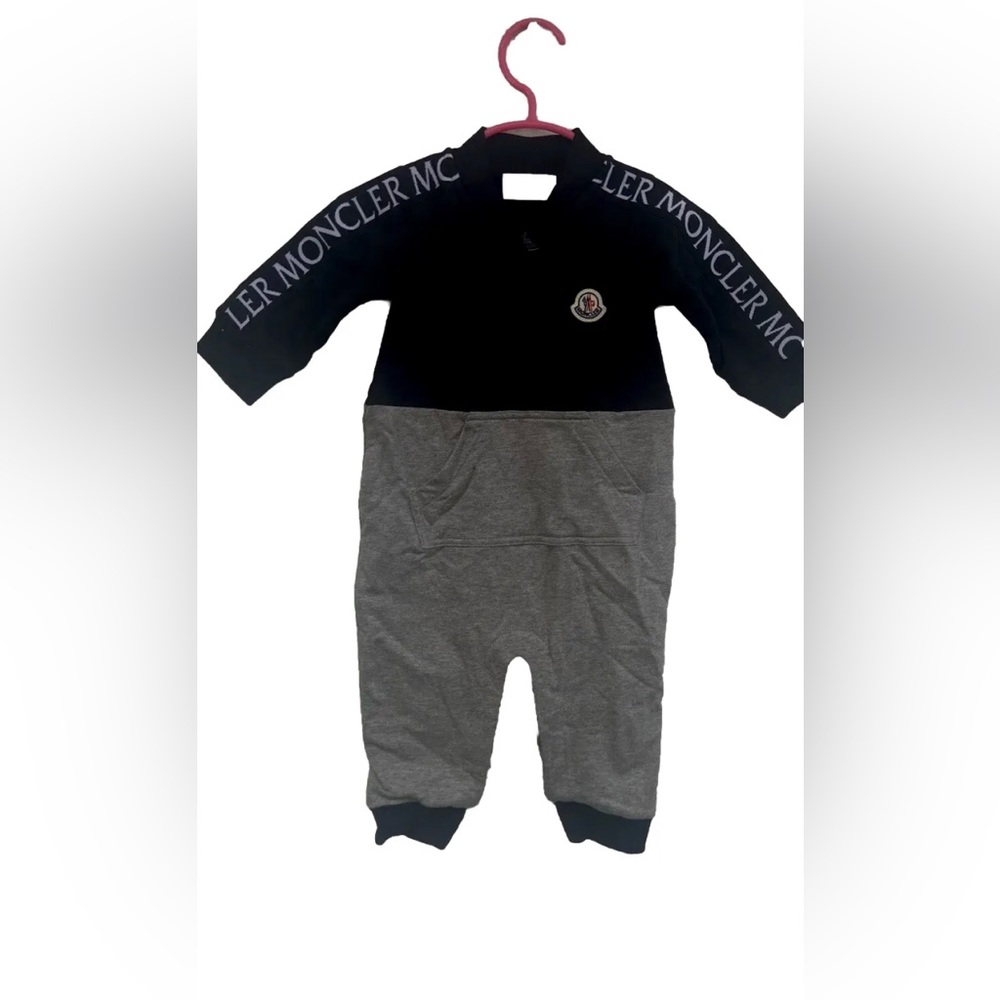 MONCLER Two tone baseball-Collar  coverall, size 6-9months
